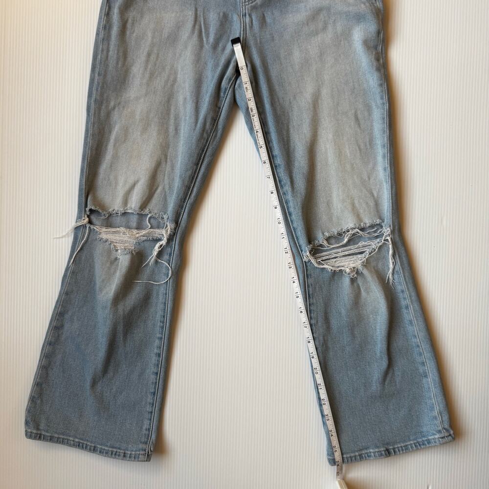 Rollas Dusters Bootcut Crop Jeans Distressed Sz 29 Y2K Denim Festival 70s Flare - Picture 6 of 16